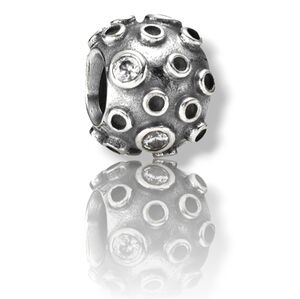 PANDORA Sterling Silver Mars Bead Charm With Clear Cubic Zirconia Retired